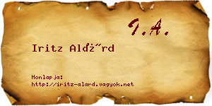 Iritz Alárd névjegykártya